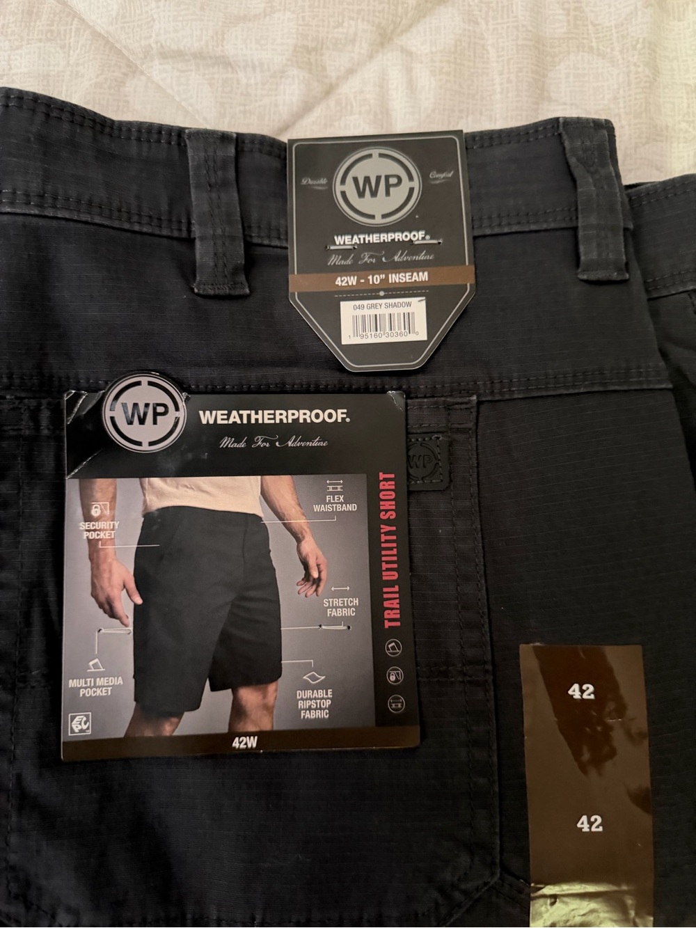 Weatherproof Men's Trail Utility Shorts in Grey Shadow